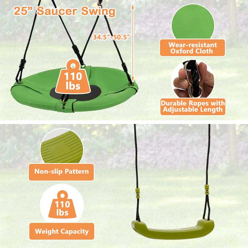 Eletriclife 7-in-1 Stable A-shaped Outdoor Swing Set