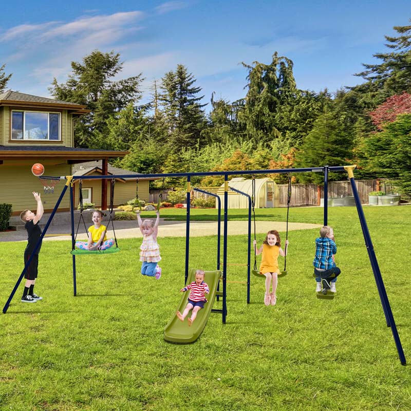 Eletriclife 7-in-1 Stable A-shaped Outdoor Swing Set
