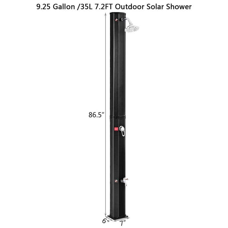 Eletriclife 7.2 Feet 9.3 Gallon Solar Heated Shower
