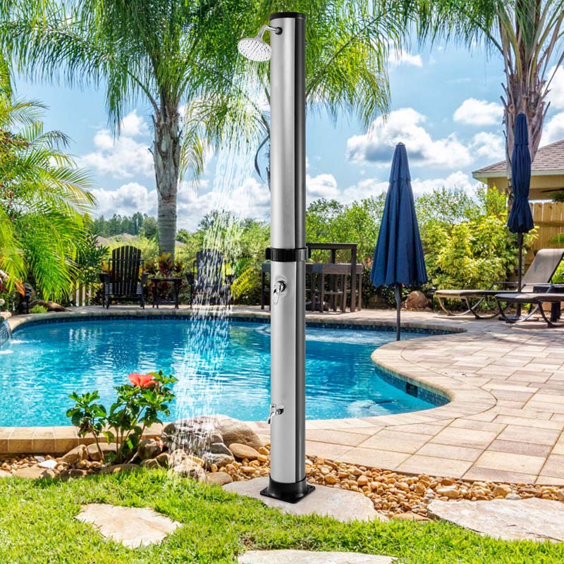 Eletriclife 7.2 Feet Solar-Heated Outdoor Shower with Free-Rotating Shower Head