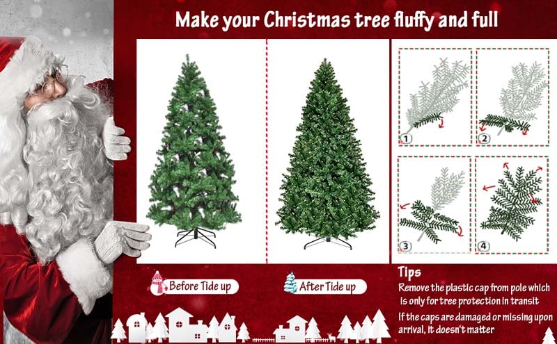 Eletriclife 7FT Pre-lit PVC Artificial Christmas Tree with 300 LED Lights