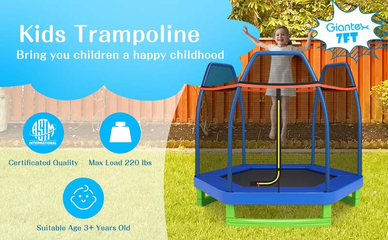 Eletriclife 7 Feet Kids Recreational Bounce Jumper Trampoline
