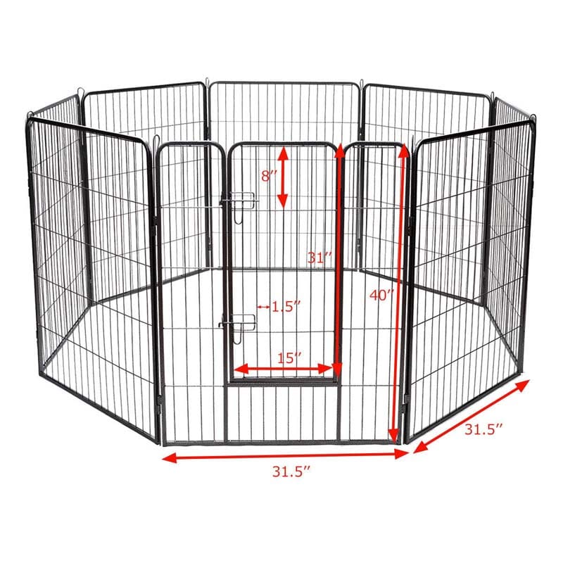 Eletriclife 40 inch Heavy Duty Pet Playpen Dog Fence with Door