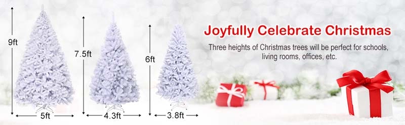 Eletriclife Hinged Artificial Christmas Tree with Metal Stand