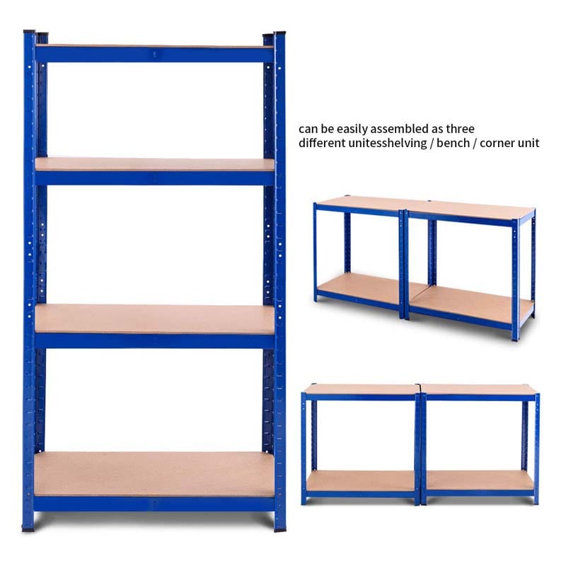 Eletriclife Adjustable 4-Tier Heavy Duty Storage Shelf Blue