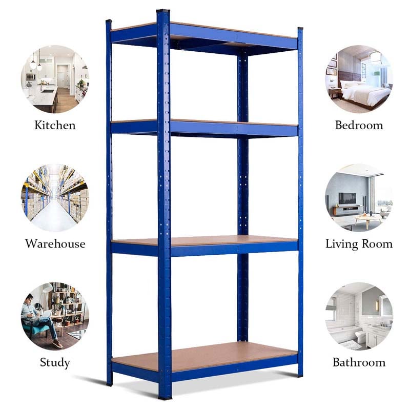 Eletriclife Adjustable 4-Tier Heavy Duty Storage Shelf Blue