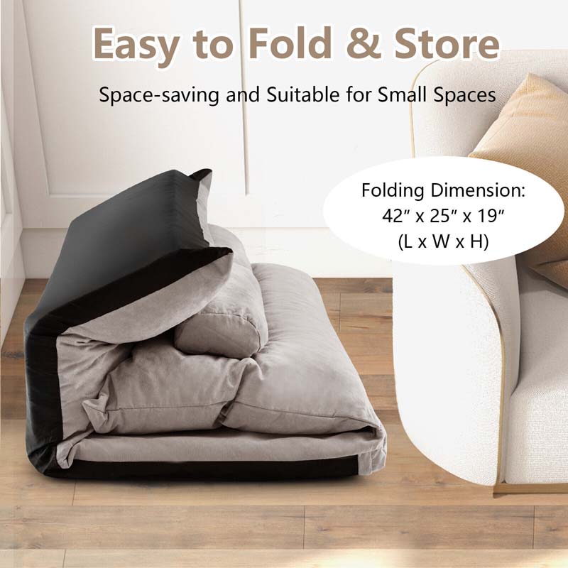 Eletriclife Adjustable Floor Sofa Bed with 2 Lumbar Pillows