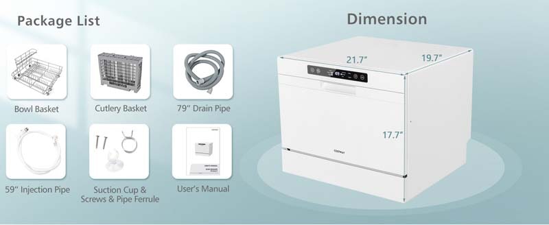 Eletriclife Compact Countertop Dishwasher with 6 Place Settings