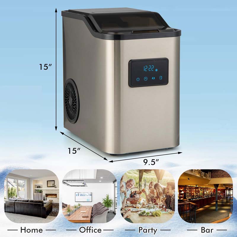 Eletriclife Countertop Nugget Ice Maker with 2 Ways Water Refill Self-Cleaning