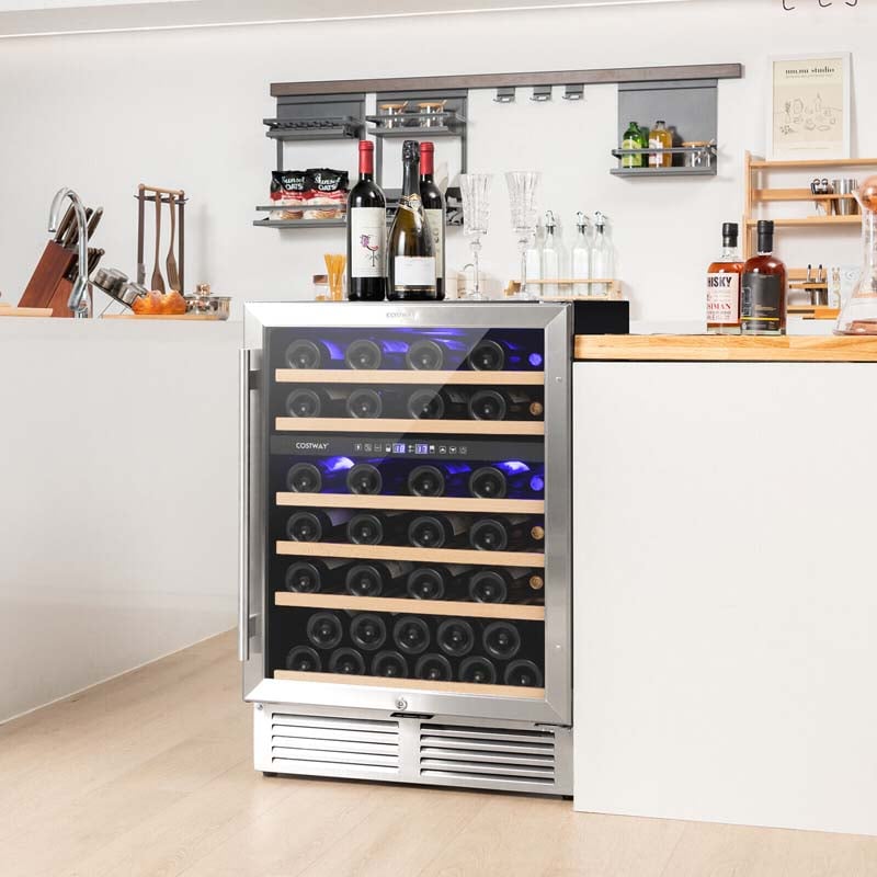 Eletriclife Dual Zone Wine Cooler for 51 Bottles with Reversible Door