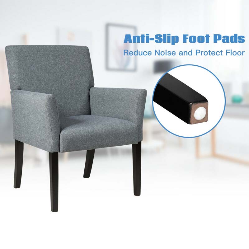 Eletriclife Fabric Upholstered Executive Guest Armchair with Rubber Wood Legs