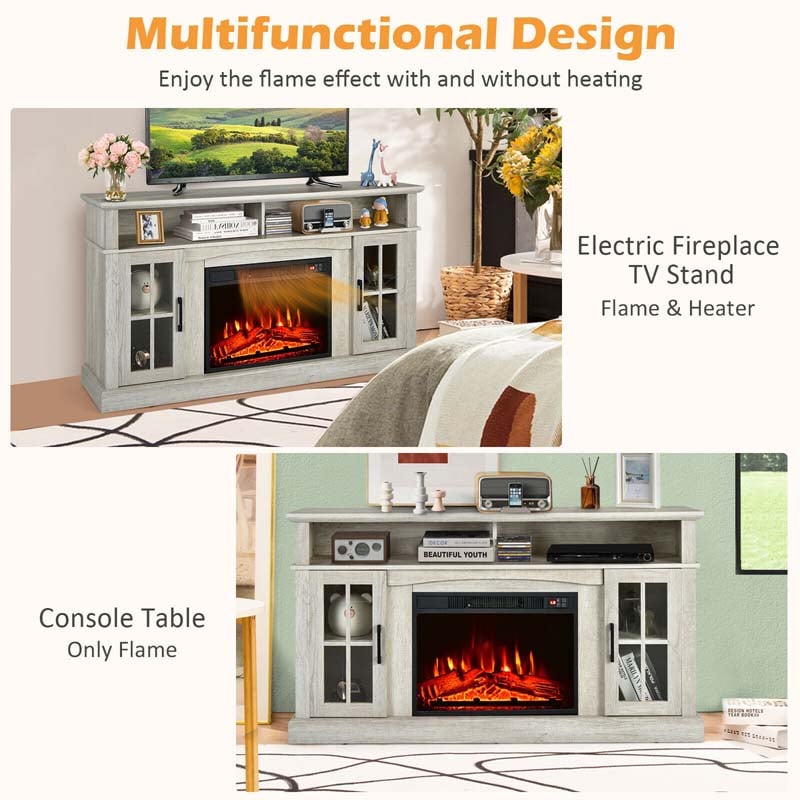 Eletriclife Fireplace TV Stand with 1400W Electric Fireplace