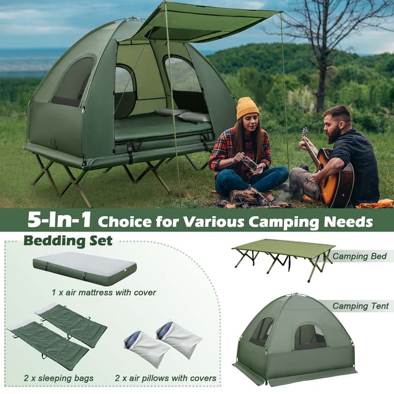 Eletriclife Foldable 2-Person Outdoor Camping Tent with Air Mattress