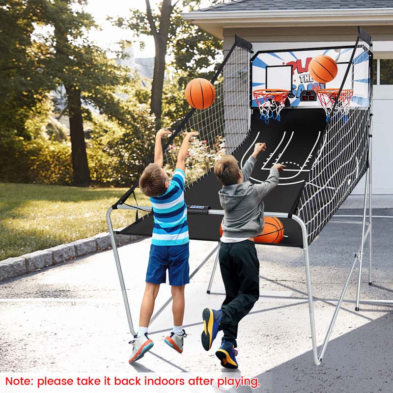 Eletriclife Foldable Dual Shot Basketball Arcade Game with Electronic Scoring System