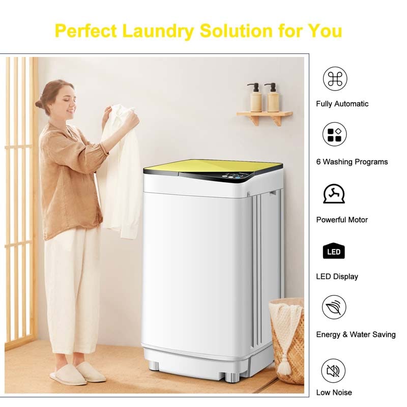 21 lbs Portable Washing Machine with Drain Pump, Twin Tub Top Load Washer Dryer Combo for RV Apartment