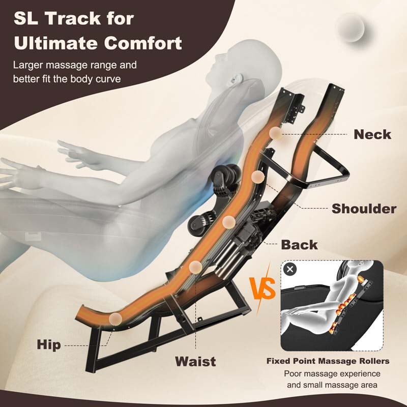 Eletriclife Full Body SL Track Zero Gravity Massage Chair with Pillow