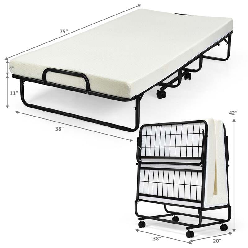 Eletriclife Heavy Duty Foldable Memory Foam Bed with Mattress