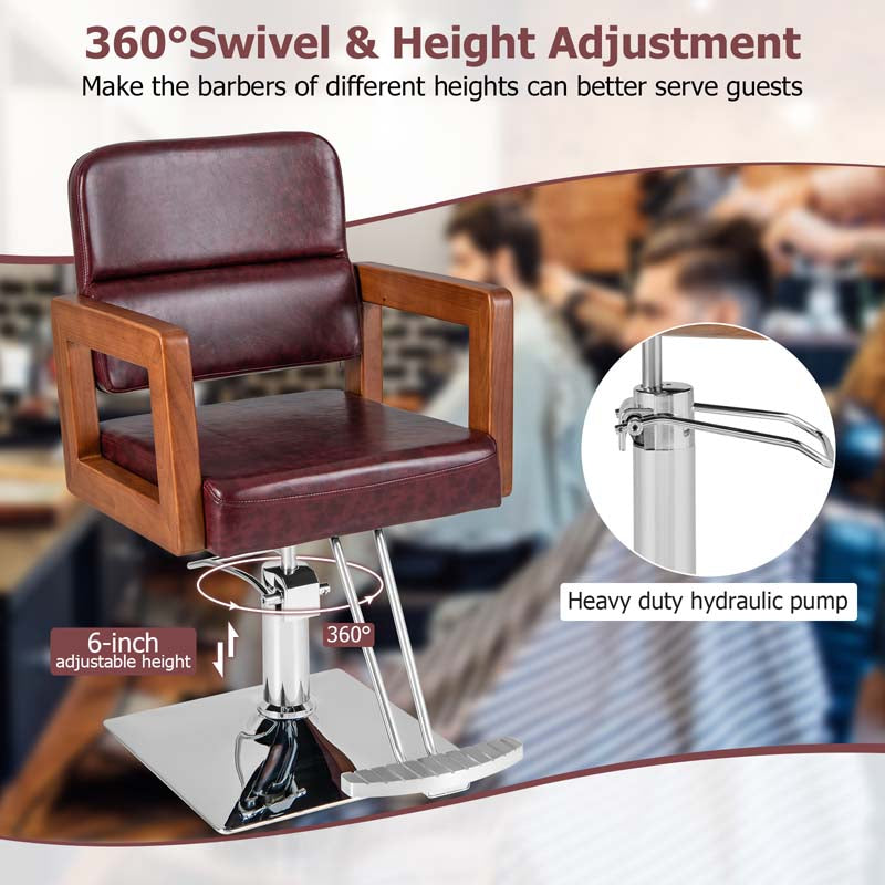 Eletriclife Hydraulic Barber Chair Salon Chair for Hair Stylist with 360 Degrees Swivel