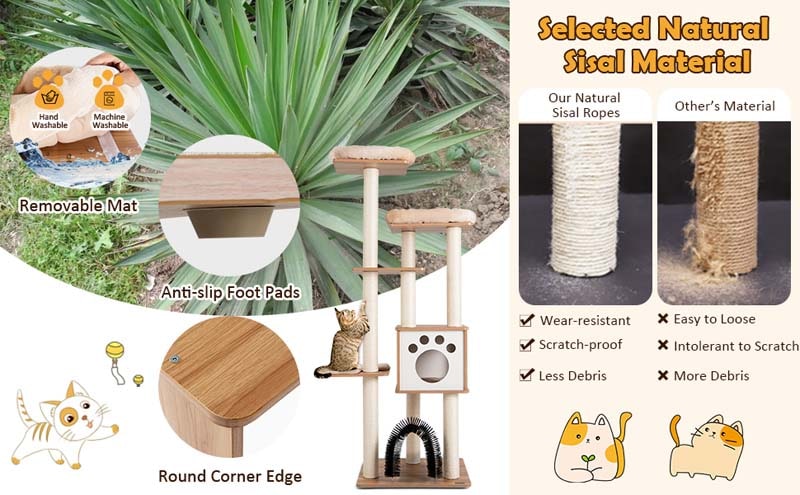 Eletriclife Indoor Cat Tree Tower with Platform Scratching Posts