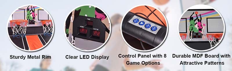 Eletriclife Indoor Double Electronic Basketball Game with 4 Balls