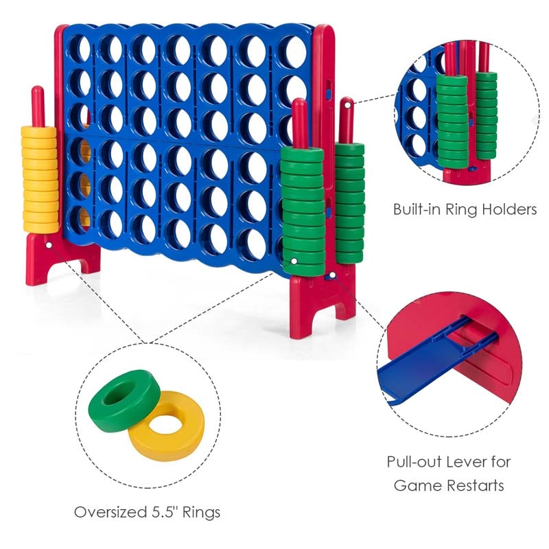 Eletriclife Jumbo 4-to-Score Giant Game Set with 42 Jumbo Rings and Quick-Release Slider