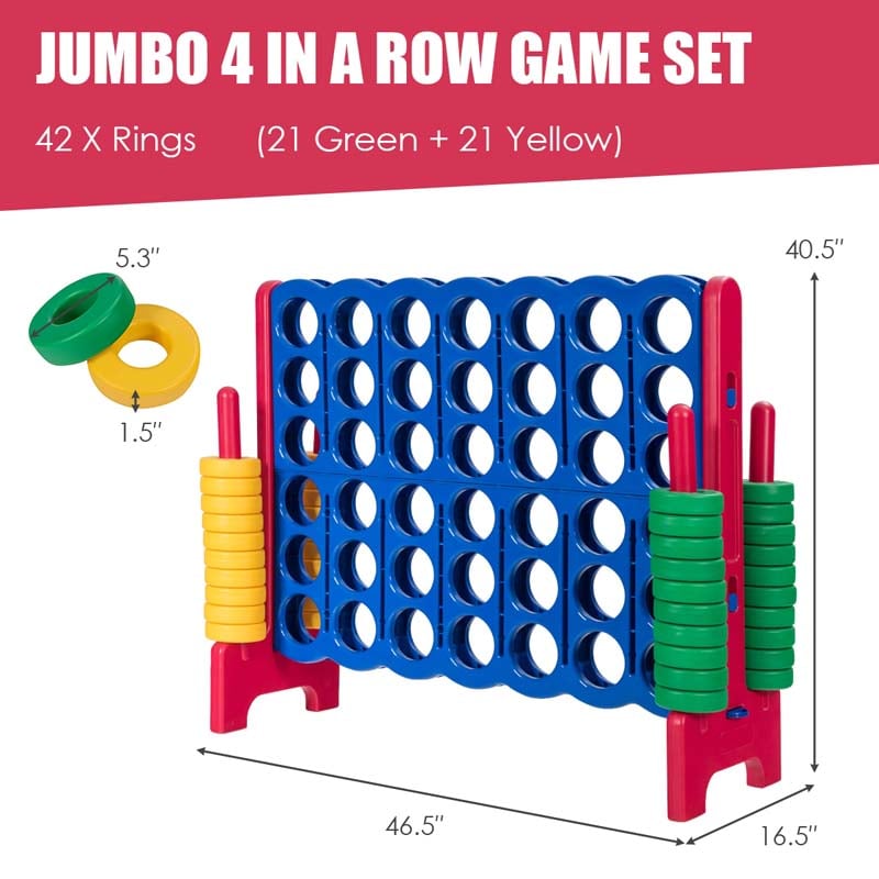 Eletriclife Jumbo 4-to-Score Giant Game Set with 42 Jumbo Rings and Quick-Release Slider
