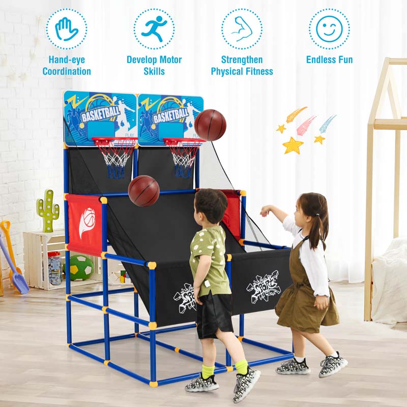 Eletriclife Kids Arcade Basketball Game Set with 4 Basketballs and Ball Pump