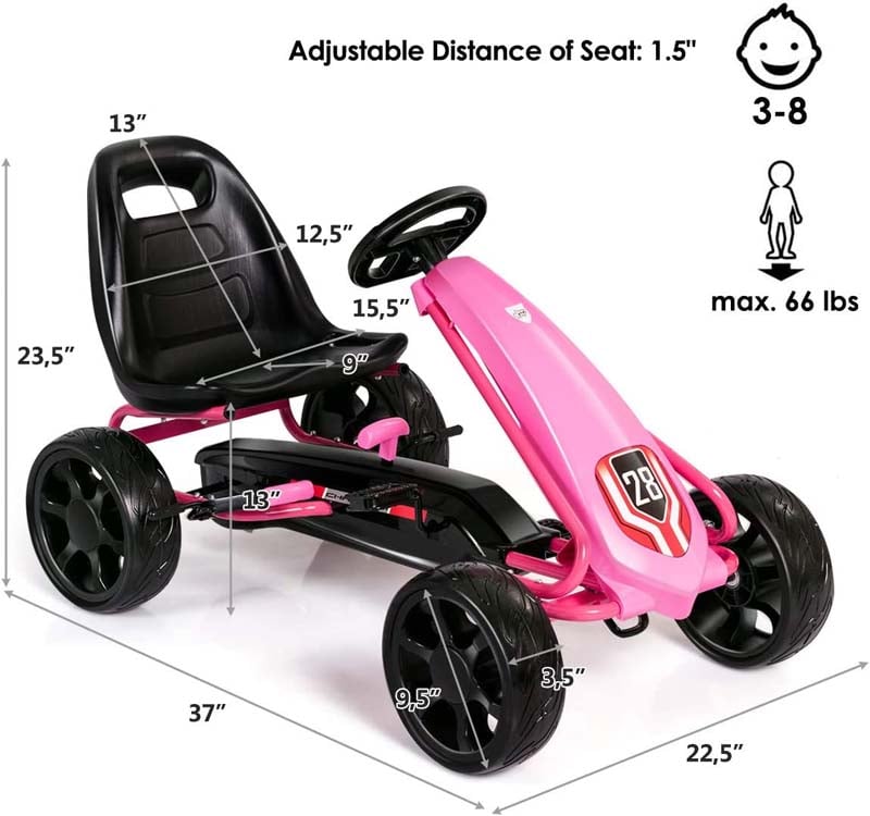 Eletriclife Kids Ride On Toys Pedal Powered Go Kart Pedal Car