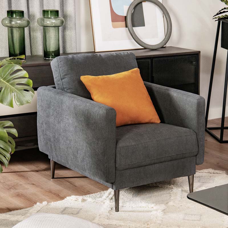 Eletriclife Modern Upholstered Accent Chair with Backrest Cushion