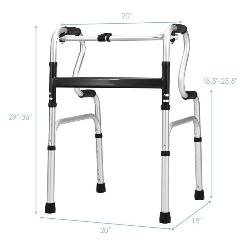 Eletriclife One-Button Folding Aluminum Walking Frame Walker