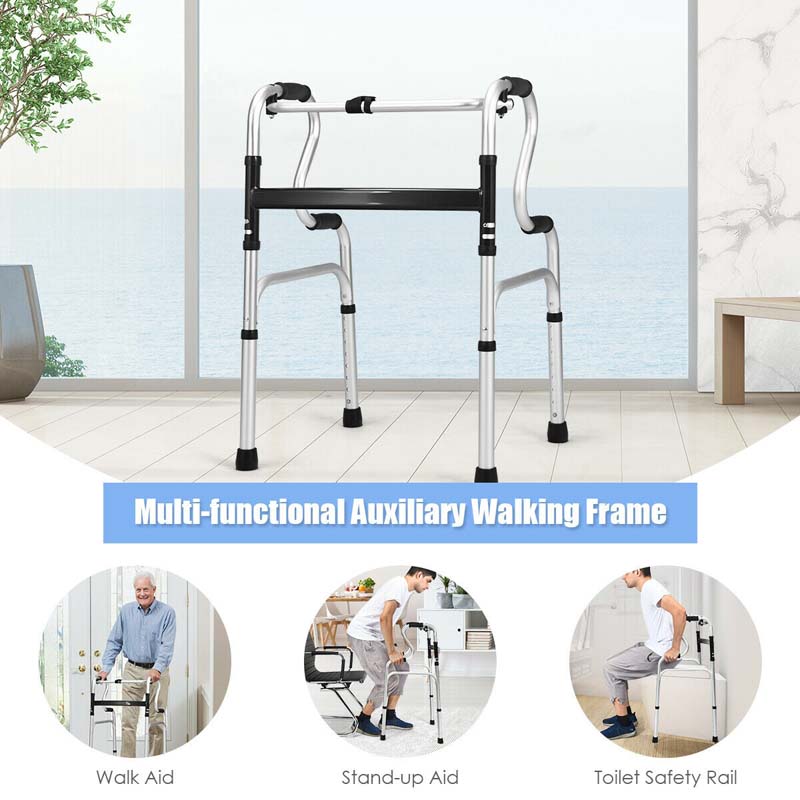 Eletriclife One-Button Folding Aluminum Walking Frame Walker