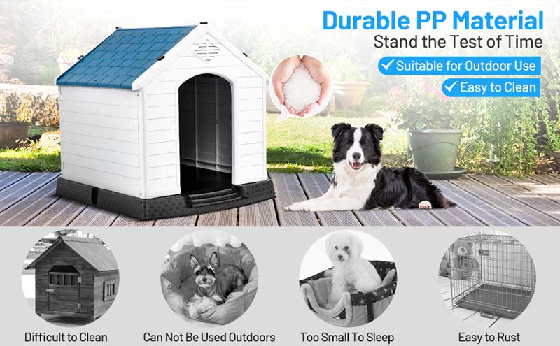 Eletriclife Plastic Dog House with Ventilation System and Fastening Device