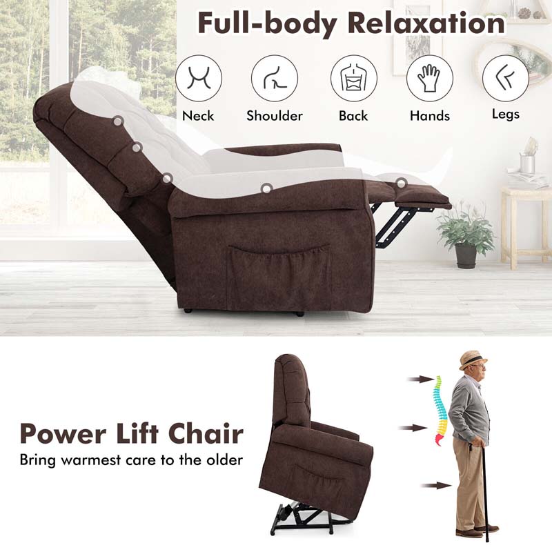 Eletriclife Power Lift Chair for Elderly with Adjustable Backrest and Footrest