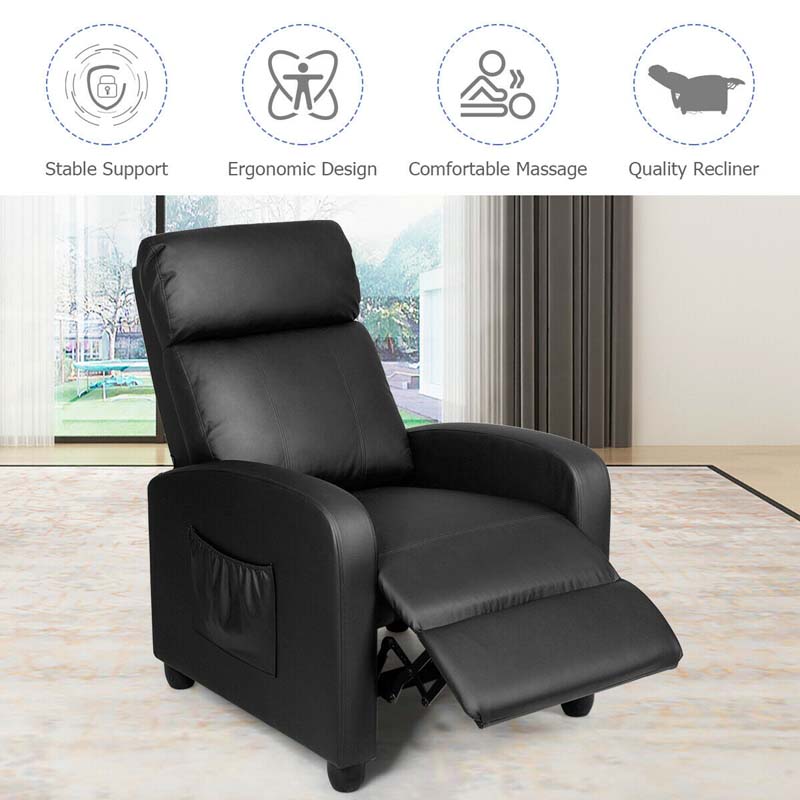 Eletriclife Recliner Sofa with Massage Function and Padded Seat