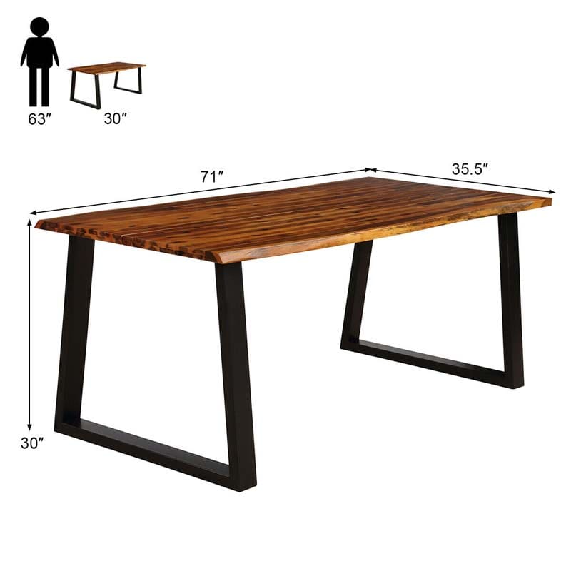 Eletriclife Rustic Rectangular Acacia Wood Dining Table