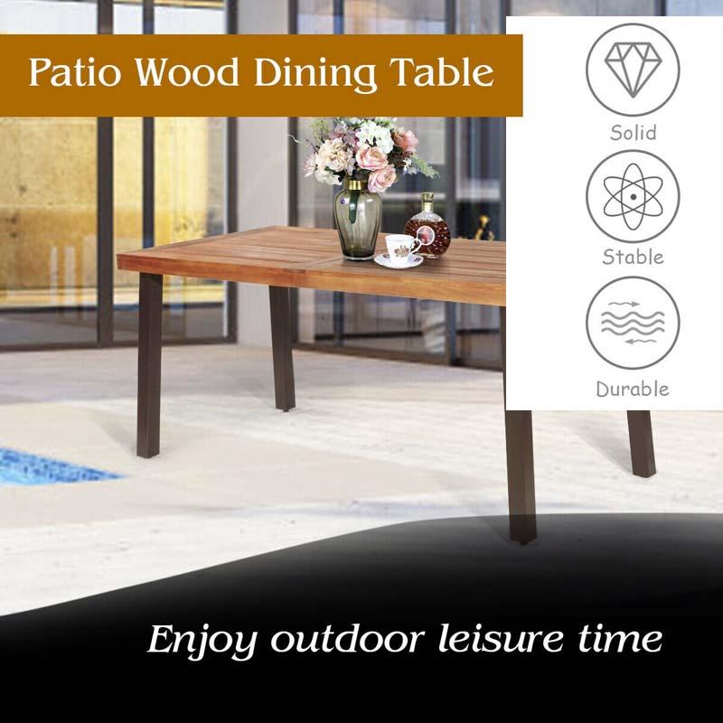 Eletriclife Rustic Rectangular Acacia Wood Dining Table