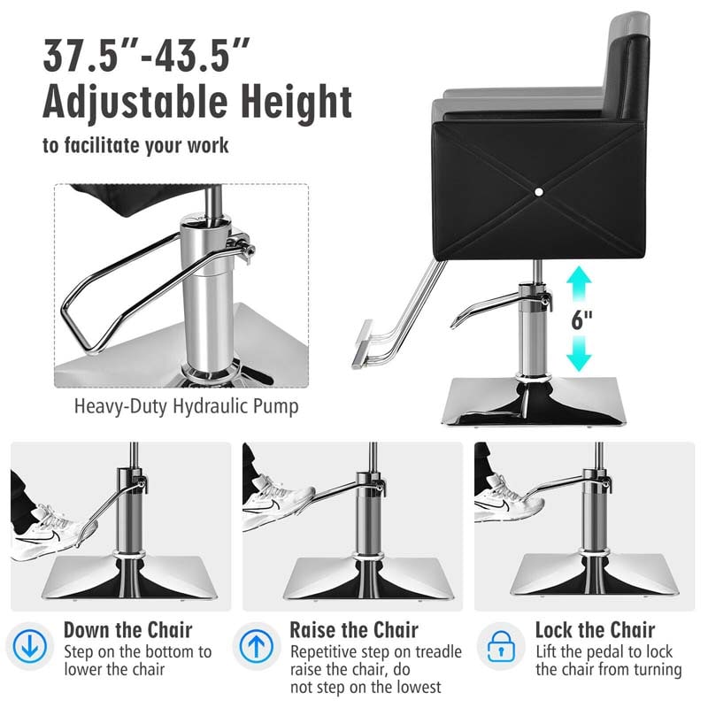 Eletriclife Salon Chair for Hair Stylist with Adjustable Swivel Hydraulic