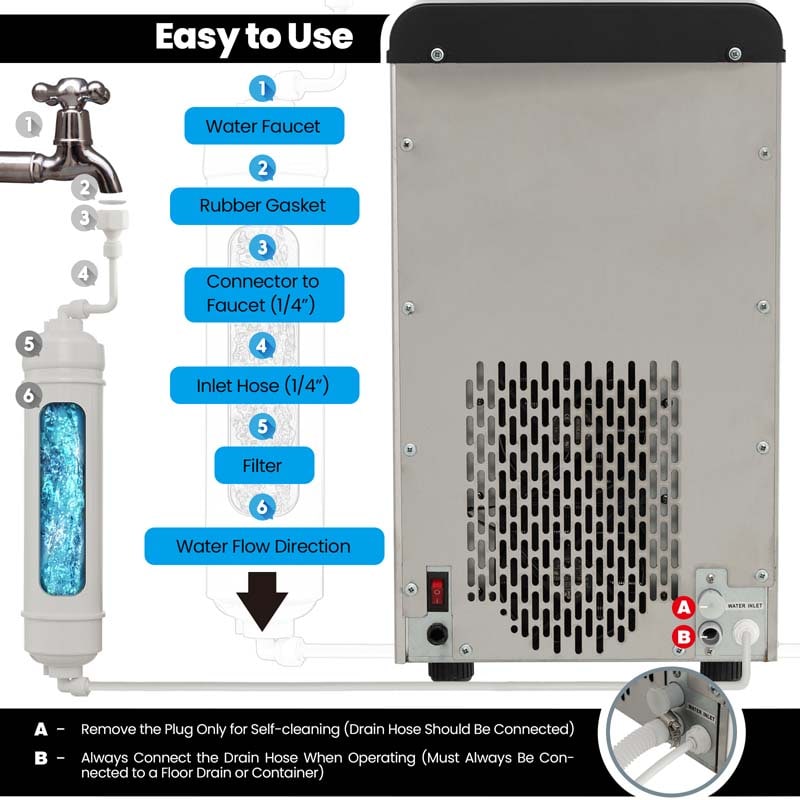 Eletriclife Self Dispensing Countertop Nugget Ice Maker