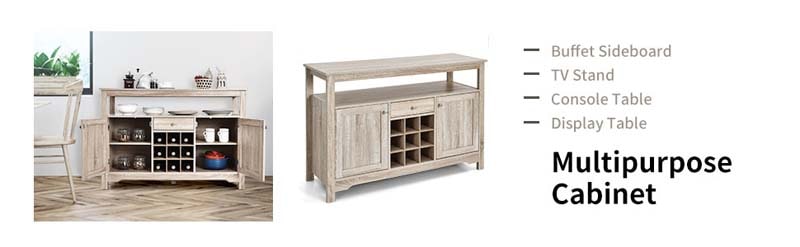 Eletriclife Server Buffet Sideboard With Wine Rack and Open Shelf