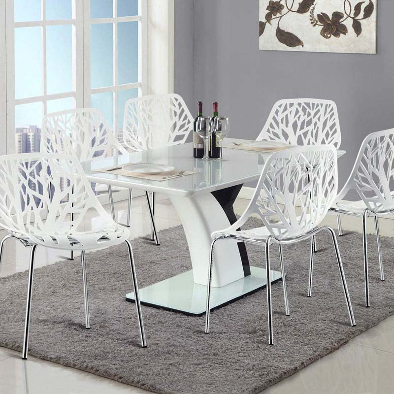 Eletriclife Set of 6 Accent Armless Modern Dining Chairs with Plastic Feet Pads