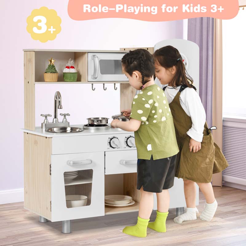Eletriclife Vintage Play Kitchen Pretend Kids Cooking Playset Toys with Water Dispense