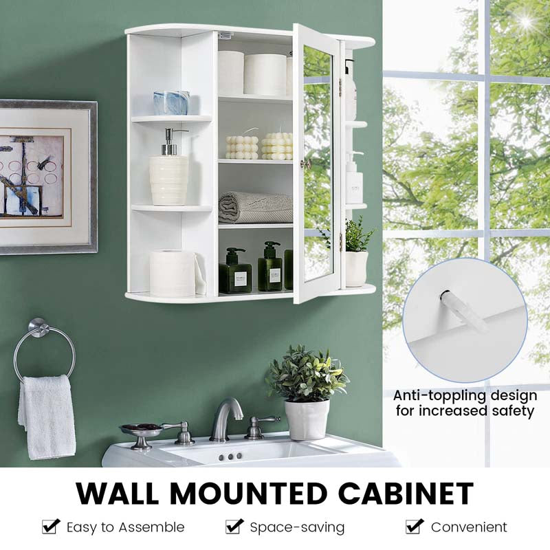 Eletriclife Wall Mounted Bathroom Storage Cabinet with Mirror