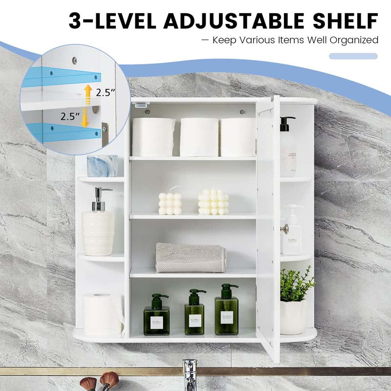 Eletriclife Wall Mounted Bathroom Storage Cabinet with Mirror