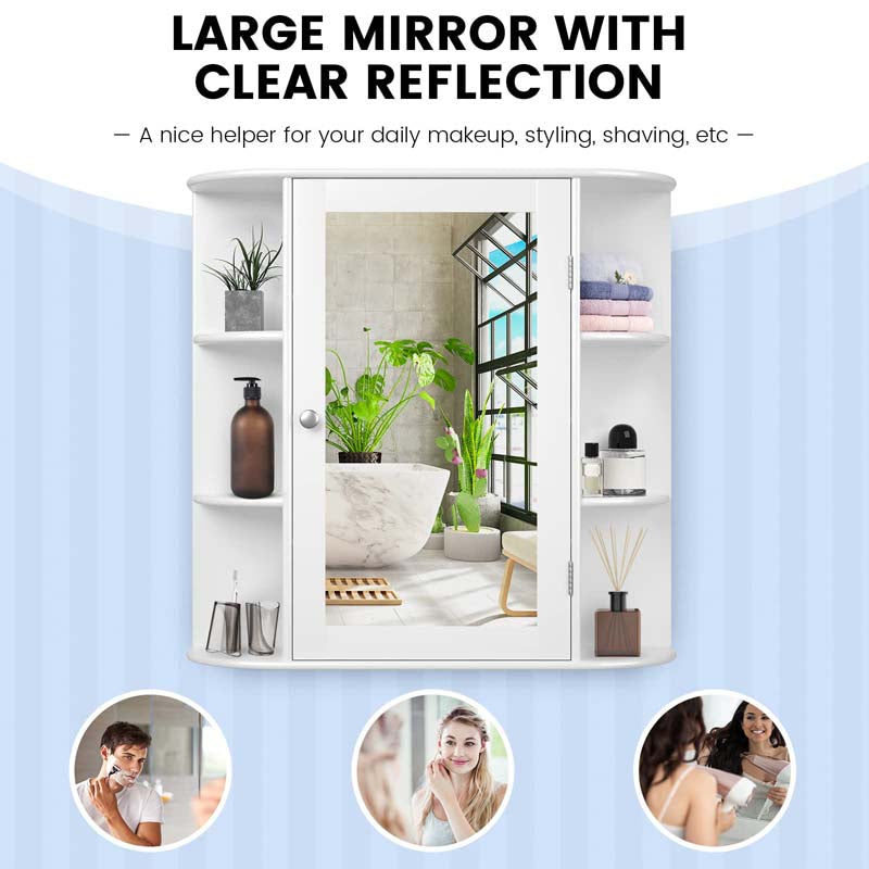 Eletriclife Wall Mounted Bathroom Storage Cabinet with Mirror