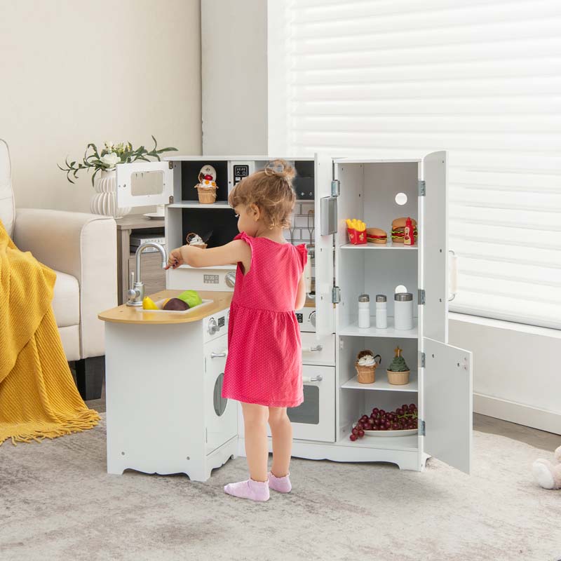 Eletriclife Wooden Kid's Corner Kitchen Playset with Stove