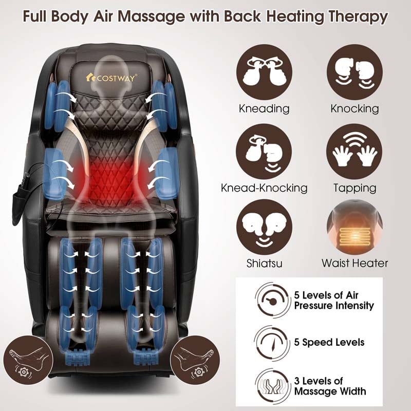 Eletriclife Zero Gravity SL-Track Electric Shiatsu Massage Chair with Intelligent Voice Control