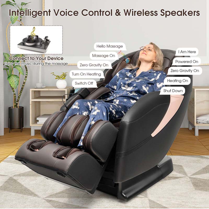 Eletriclife Zero Gravity SL-Track Electric Shiatsu Massage Chair with Intelligent Voice Control