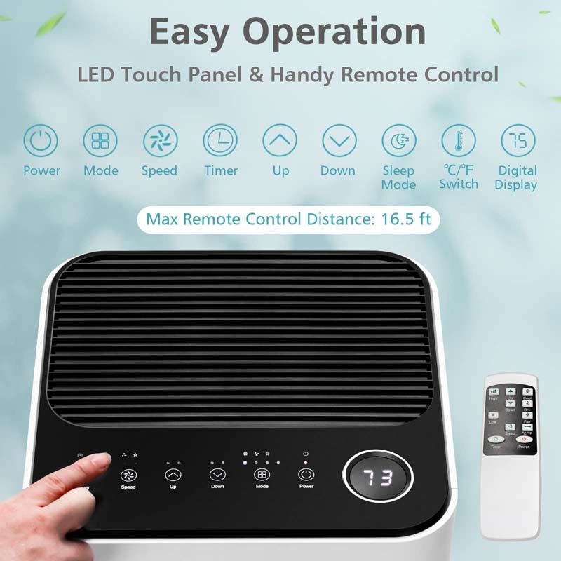 Eletriclife 10000 BTU(Ashrae) Portable Air Conditioner with Dehumidifier