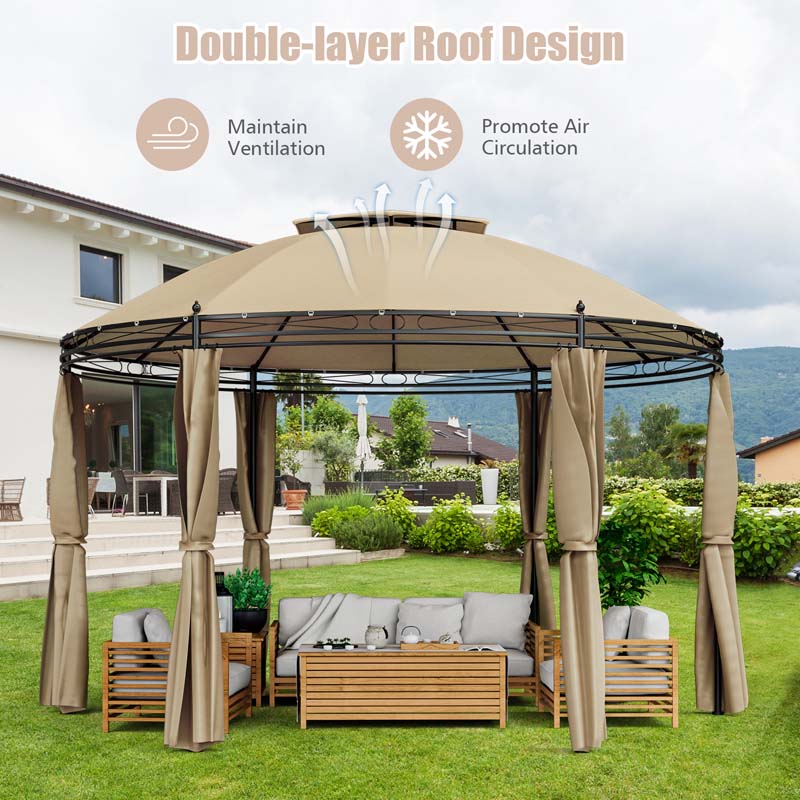 Eletriclife 11.5 Feet Outdoor Patio Round Dome Gazebo Canopy Shelter