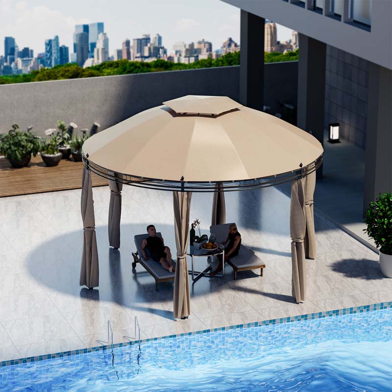 Eletriclife 11.5 Feet Outdoor Patio Round Dome Gazebo Canopy Shelter